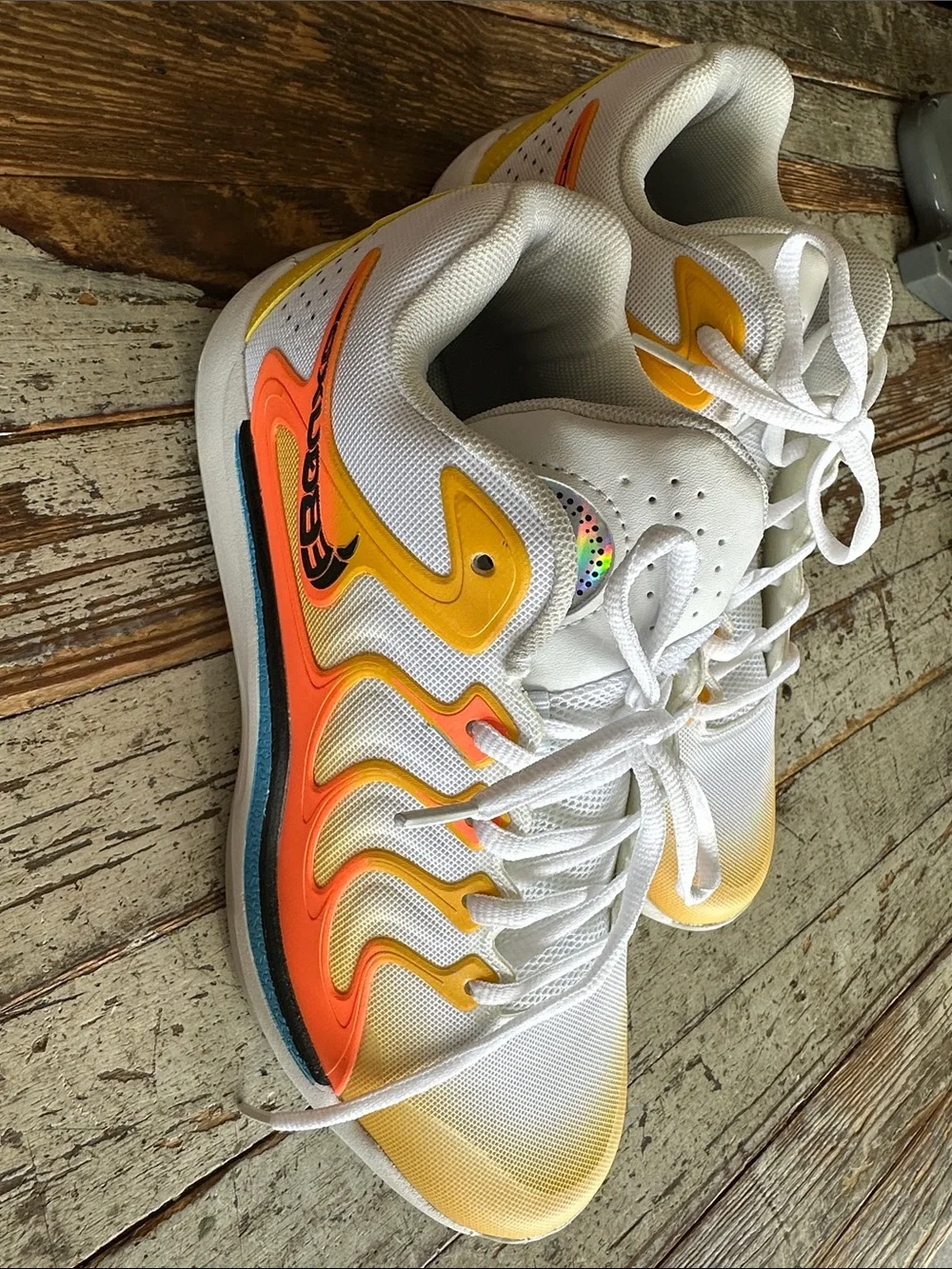 Nike Kids White Yellow Orange Gradient Sneakers